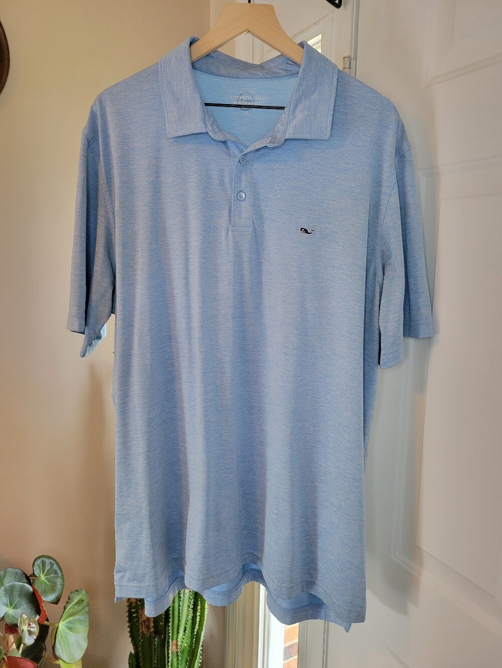 Vineyard Vines Blue Performance Short Sleeve Polo, Size Mens XL